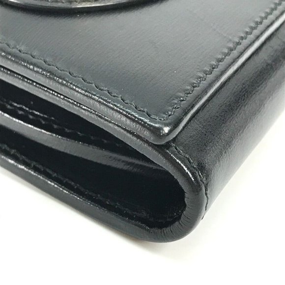 GUCCI 621891 Horsebit Medium wallet Folded wallet Leather Black - Picture 7 of 16